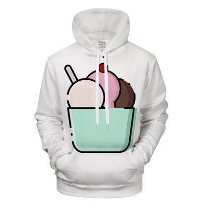 Bowl of Ice Cream 3D - Sweatshirt, Hoodie, Pullover-My 3D Hoodie