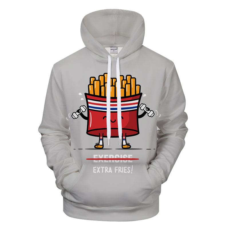 Extra Fries Please 3D - Sweatshirt, Hoodie, Pullover-My 3D Hoodie
