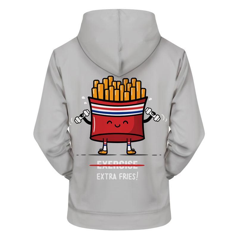 Extra Fries Please 3D - Sweatshirt, Hoodie, Pullover-My 3D Hoodie