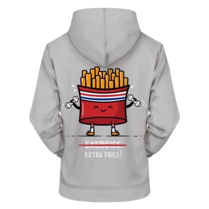 Extra Fries Please 3D - Sweatshirt, Hoodie, Pullover-My 3D Hoodie