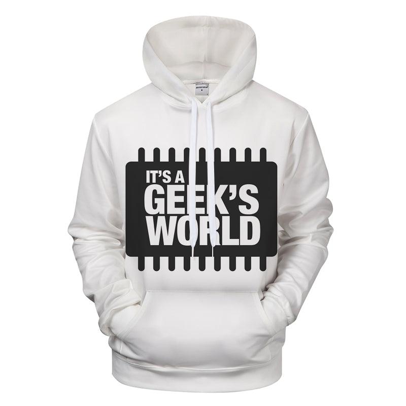 It's A Geeks World 3D - Sweatshirt, Hoodie, Pullover-My 3D Hoodie