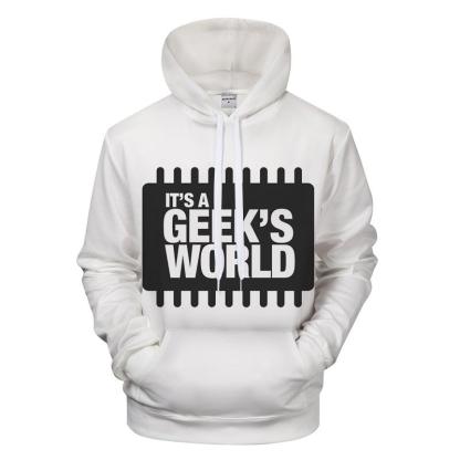 It's A Geeks World 3D - Sweatshirt, Hoodie, Pullover-My 3D Hoodie