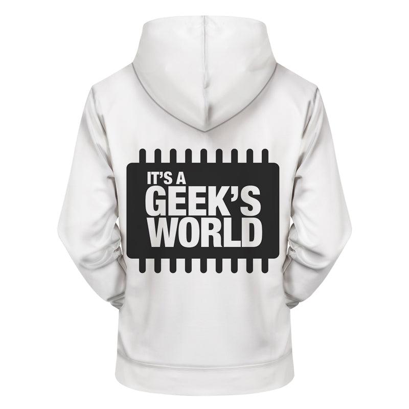 It's A Geeks World 3D - Sweatshirt, Hoodie, Pullover-My 3D Hoodie