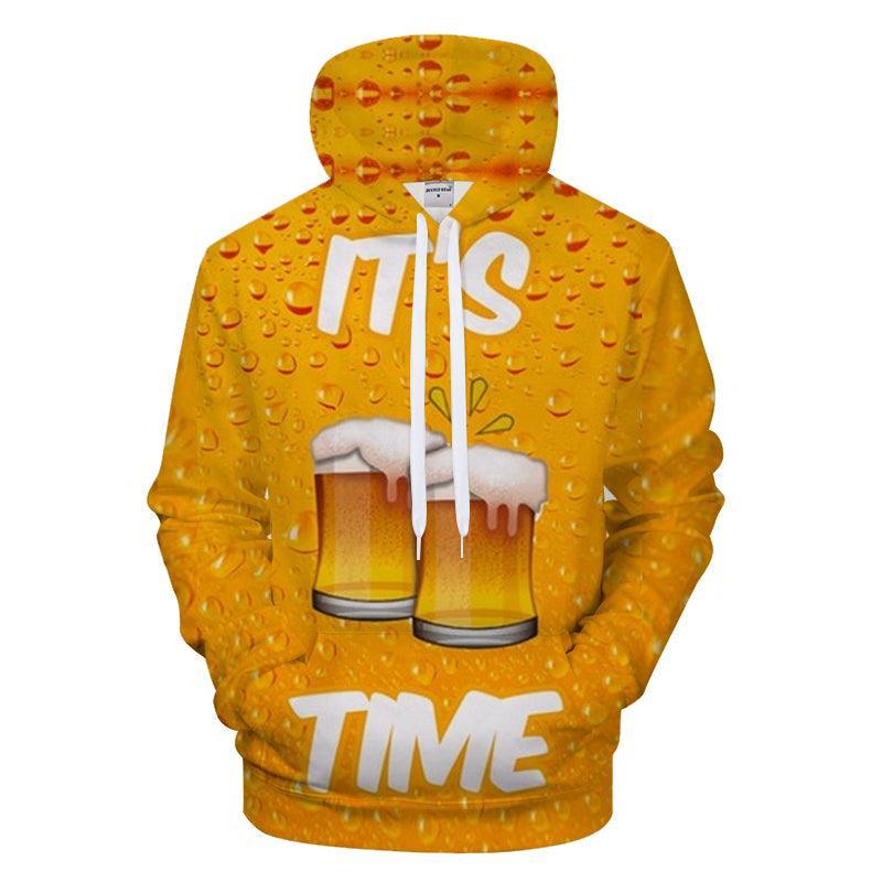 It's Beer Time 3D Sweatshirt Hoodie Pullover-My 3D Hoodie
