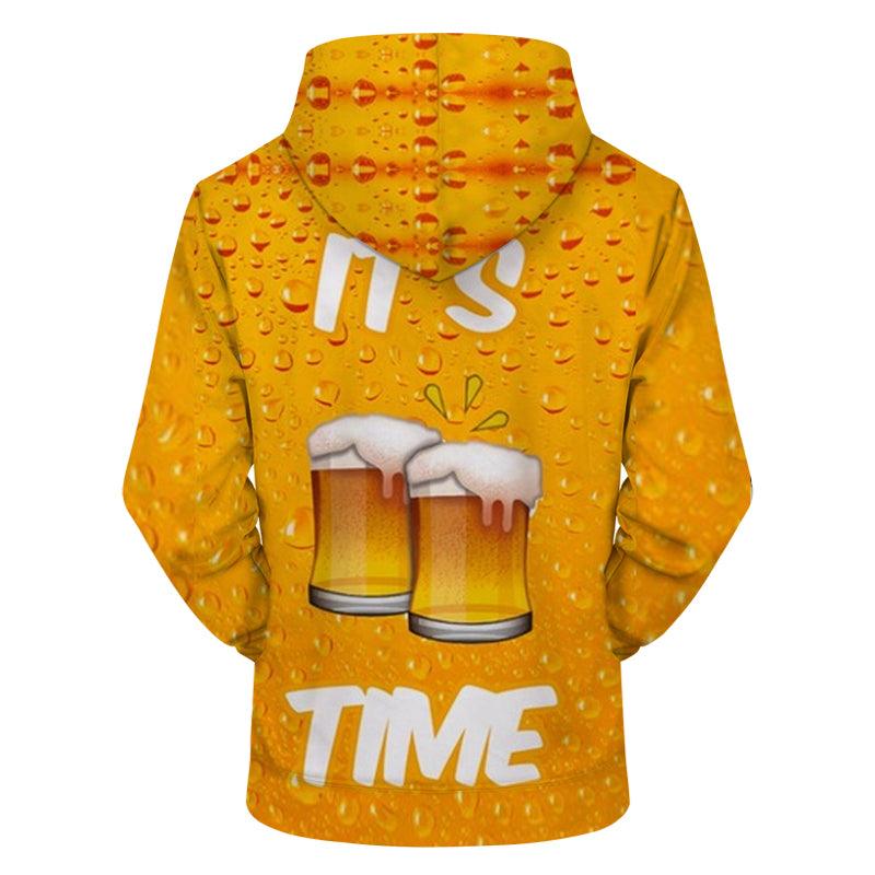 It's Beer Time 3D Sweatshirt Hoodie Pullover-My 3D Hoodie