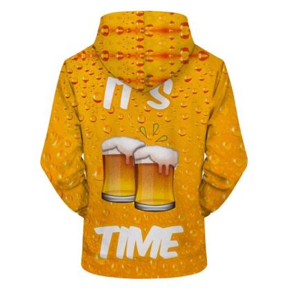 It's Beer Time 3D Sweatshirt Hoodie Pullover-My 3D Hoodie