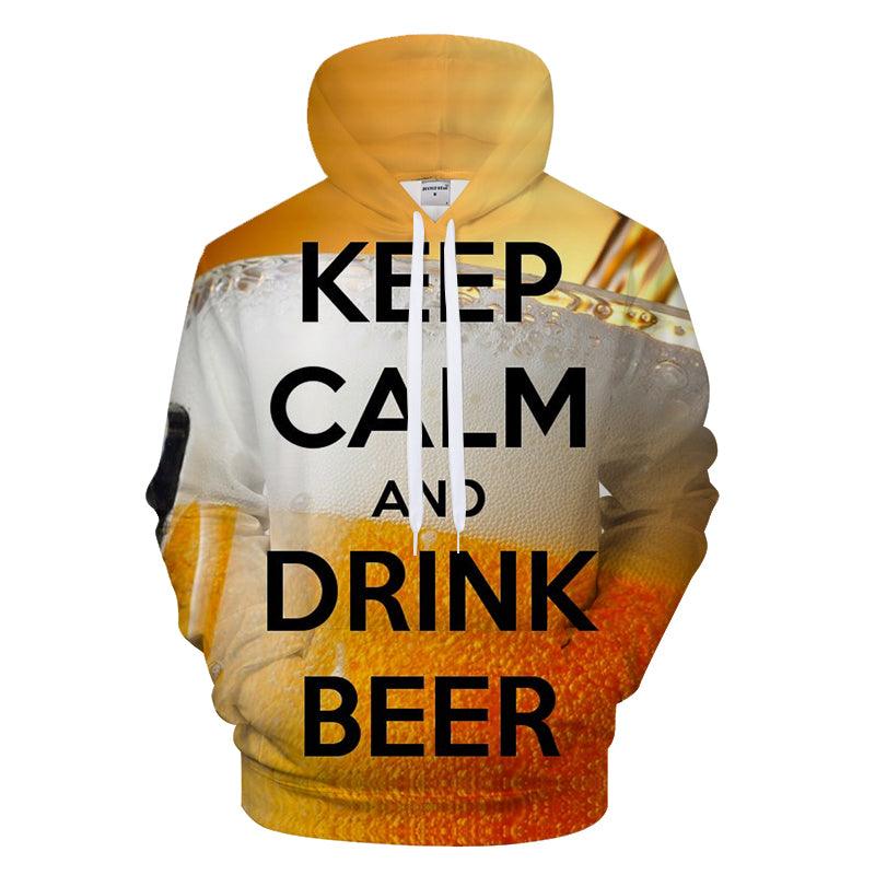 Keep Calm & Drink Beer 3D Sweatshirt Hoodie Pullover-My 3D Hoodie