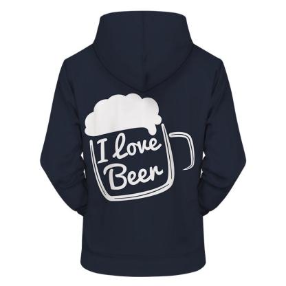 I Love Beer 3D Sweatshirt Hoodie Pullover-My 3D Hoodie