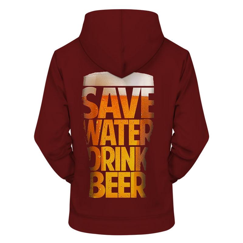 Save Water Drink Beer 3D Sweatshirt Hoodie Pullover-My 3D Hoodie