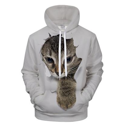 Sneaky Cat 3D - Sweatshirt, Hoodie, Pullover-My 3D Hoodie