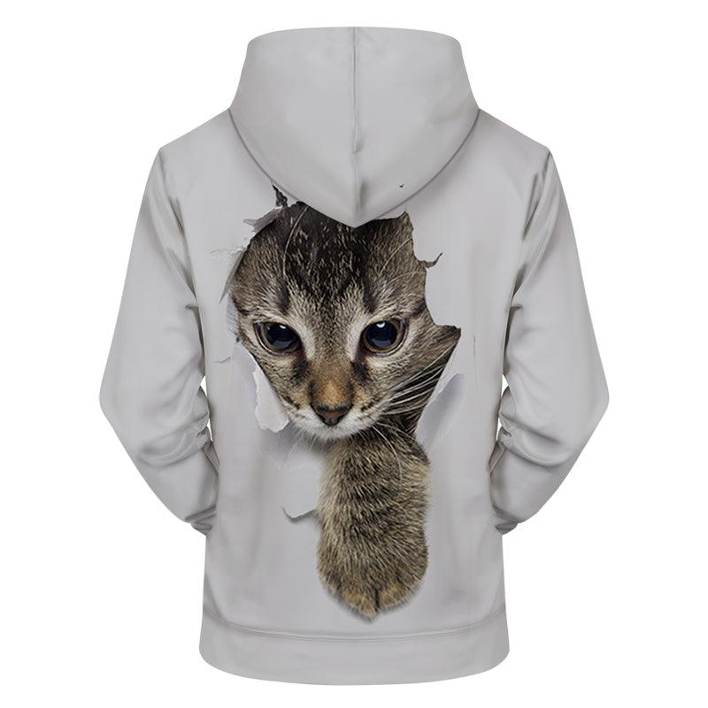 Sneaky Cat 3D - Sweatshirt, Hoodie, Pullover-My 3D Hoodie