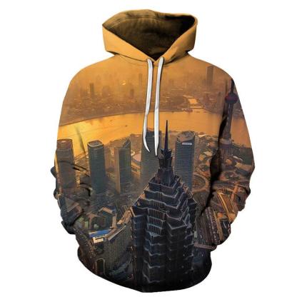 Shanghai At Sunrise 3D - Sweatshirt, Hoodie, Pullover-My 3D Hoodie