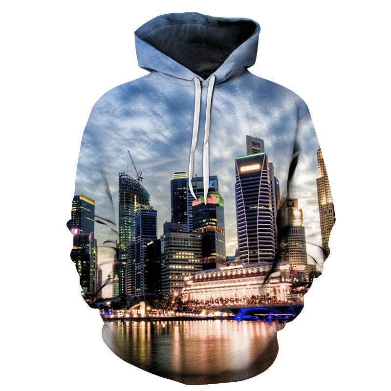 Singapore Skyline 3D - Sweatshirt, Hoodie, Pullover-My 3D Hoodie