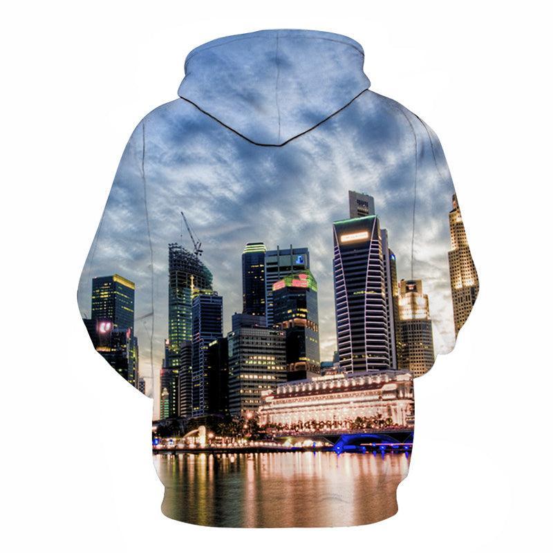 Singapore Skyline 3D - Sweatshirt, Hoodie, Pullover-My 3D Hoodie