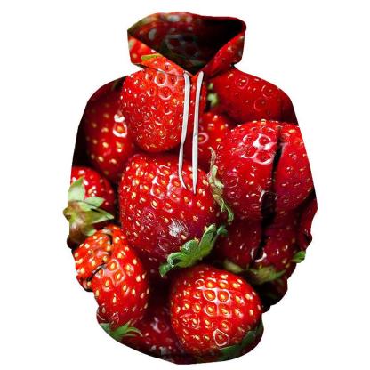Strawberry 3D Sweatshirt Hoodie Pullover-My 3D Hoodie