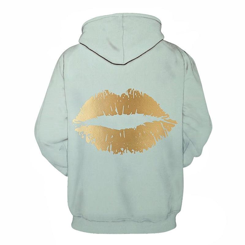 Gold Lips 3D - Sweatshirt, Hoodie, Pullover-My 3D Hoodie