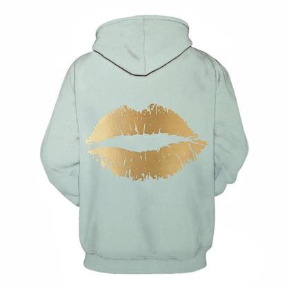 Gold Lips 3D - Sweatshirt, Hoodie, Pullover-My 3D Hoodie