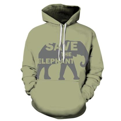 Save The Elephants 3D - Sweatshirt, Hoodie, Pullover-My 3D Hoodie