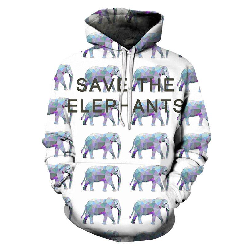 Save Elephants 3D - Sweatshirt, Hoodie, Pullover-My 3D Hoodie