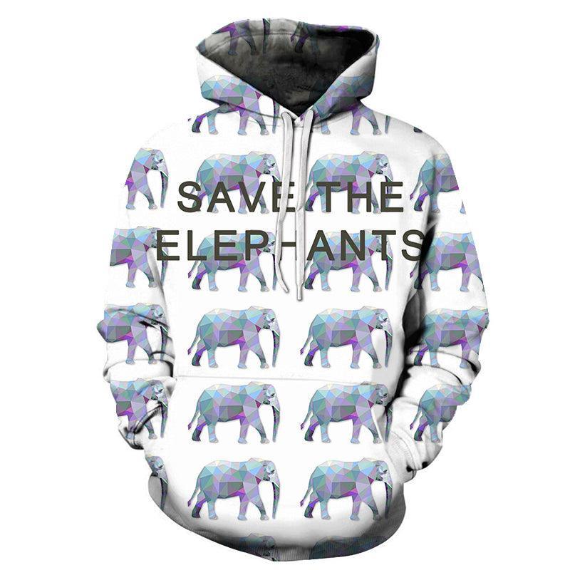 Save Elephants 3D - Sweatshirt, Hoodie, Pullover-My 3D Hoodie