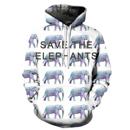 Save Elephants 3D - Sweatshirt, Hoodie, Pullover-My 3D Hoodie