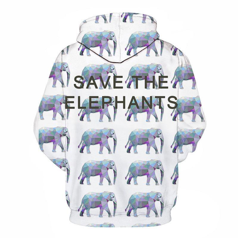 Save Elephants 3D - Sweatshirt, Hoodie, Pullover-My 3D Hoodie