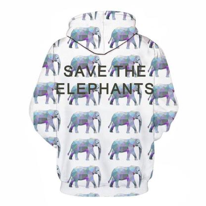 Save Elephants 3D - Sweatshirt, Hoodie, Pullover-My 3D Hoodie