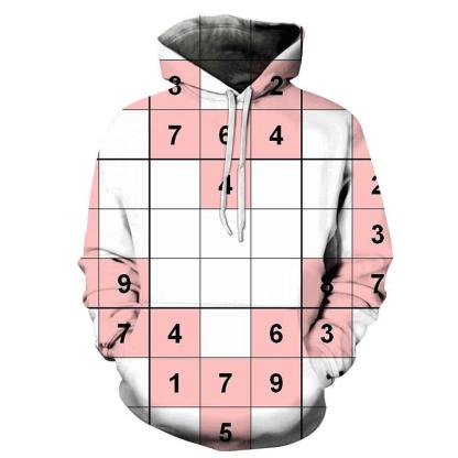 Sudoku Heart 3D - Sweatshirt, Hoodie, Pullover-My 3D Hoodie