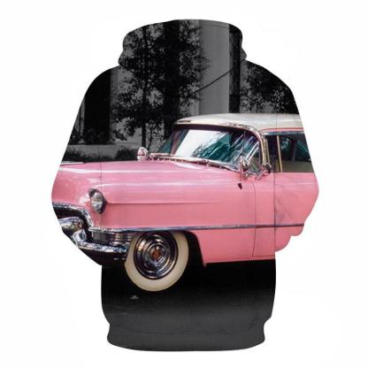Baby Pink Vintage Car 3D - Sweatshirt, Hoodie, Pullover-My 3D Hoodie