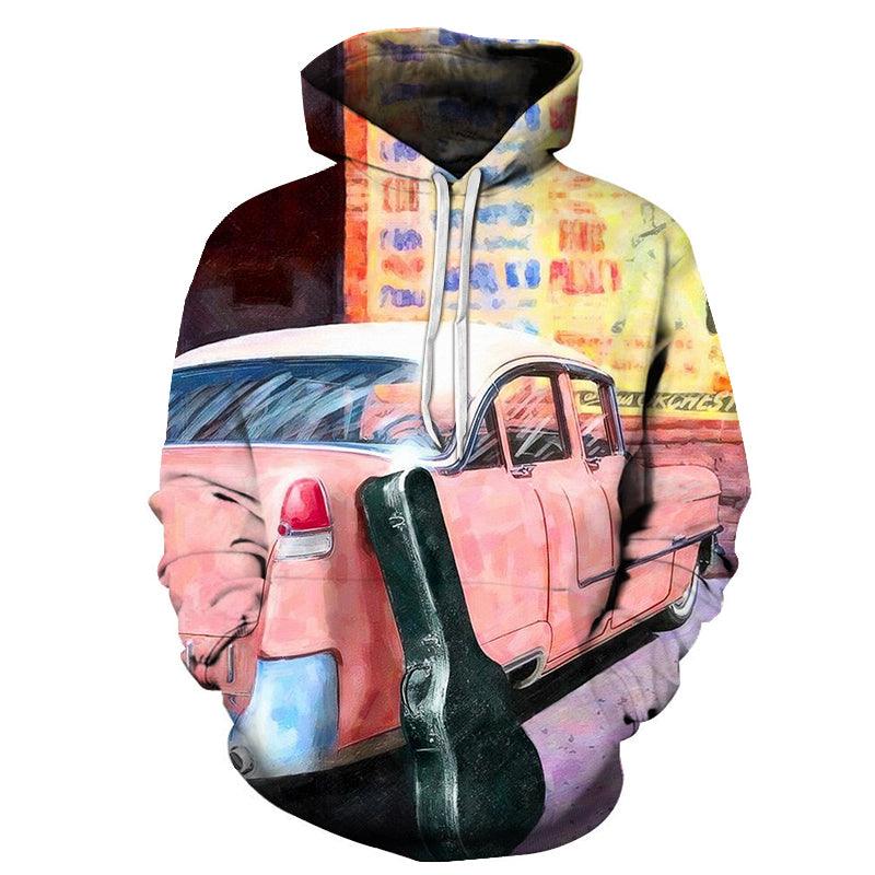 Guitars & Pink Cars 3D - Sweatshirt, Hoodie, Pullover-My 3D Hoodie