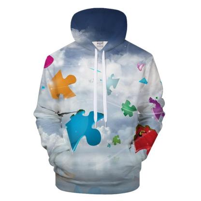 Autism Sky 3D - Sweatshirt, Hoodie, Pullover - Support Autism Awareness-My 3D Hoodie
