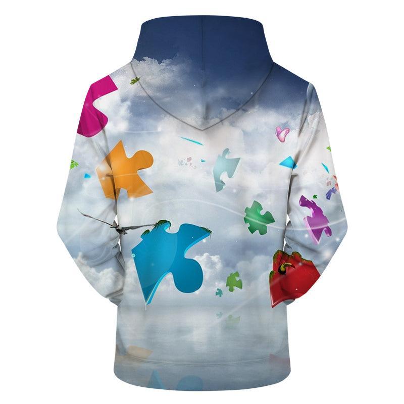 Autism Sky 3D - Sweatshirt, Hoodie, Pullover - Support Autism Awareness-My 3D Hoodie