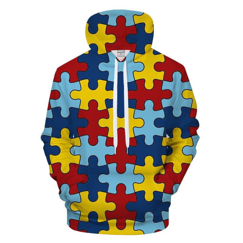 Autism Puzzle 3D - Sweatshirt, Hoodie, Pullover-My 3D Hoodie