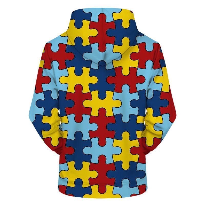 Autism Puzzle 3D - Sweatshirt, Hoodie, Pullover-My 3D Hoodie