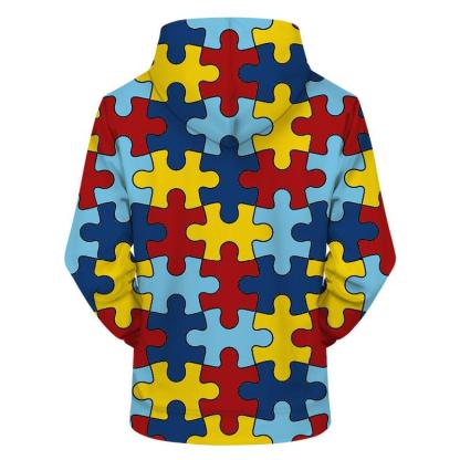 Autism Puzzle 3D - Sweatshirt, Hoodie, Pullover-My 3D Hoodie