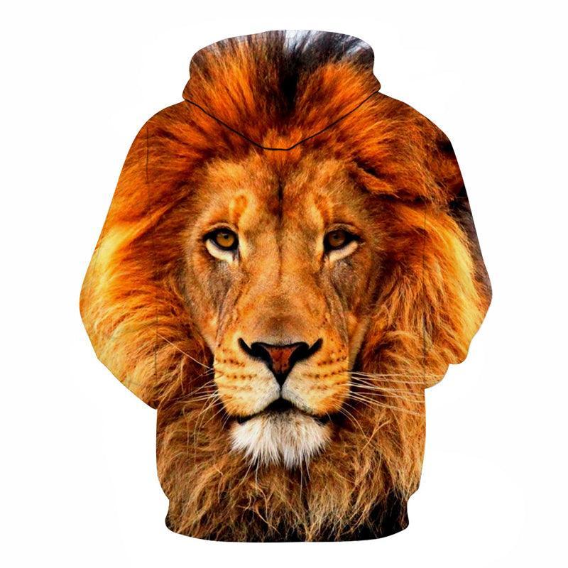 Powerful Lion Face 3D - Sweatshirt, Hoodie, Pullover-My 3D Hoodie