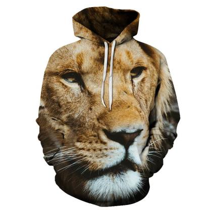 Hunter Lion Face 3D - Sweatshirt, Hoodie, Pullover-My 3D Hoodie