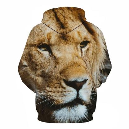 Hunter Lion Face 3D - Sweatshirt, Hoodie, Pullover-My 3D Hoodie