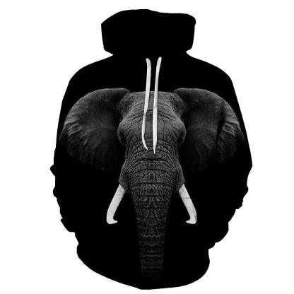 Regal Elephant Face 3D - Sweatshirt, Hoodie, Pullover-My 3D Hoodie