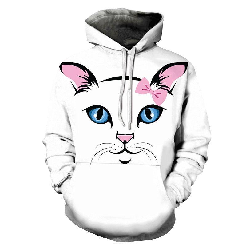 Pretty Cat Face 3D - Sweatshirt, Hoodie, Pullover-My 3D Hoodie