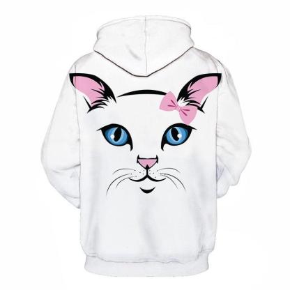 Pretty Cat Face 3D - Sweatshirt, Hoodie, Pullover-My 3D Hoodie