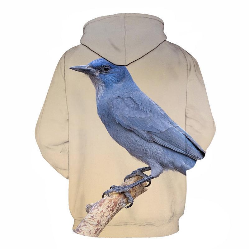 Blue Sparrow Bird Face 3D - Sweatshirt, Hoodie, Pullover-My 3D Hoodie