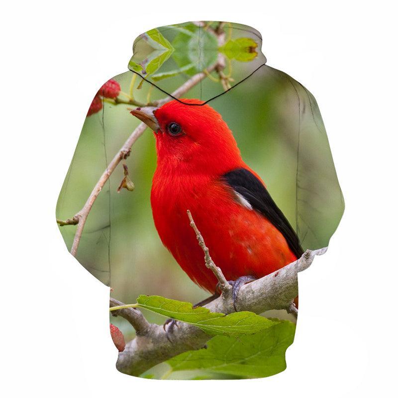 Red Sparrow Bird Face 3D - Sweatshirt, Hoodie, Pullover-My 3D Hoodie