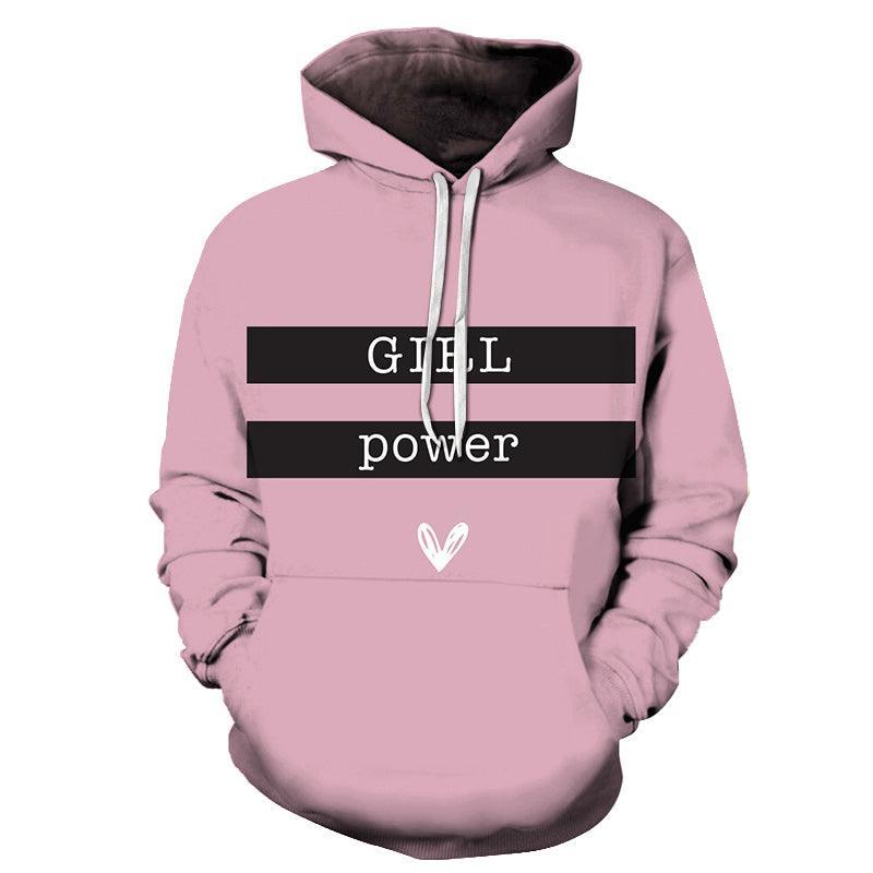 Heart Print Girl Power 3D - Sweatshirt, Hoodie, Pullover-My 3D Hoodie