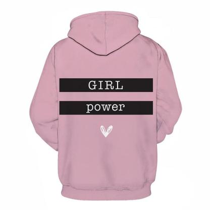Heart Print Girl Power 3D - Sweatshirt, Hoodie, Pullover-My 3D Hoodie