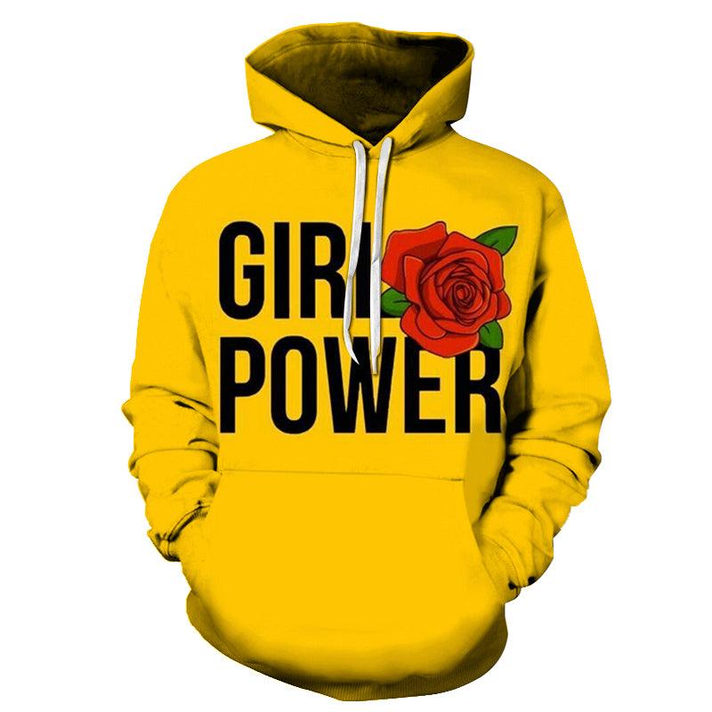 Red Rose Girl Power 3D - Sweatshirt, Hoodie, Pullover-My 3D Hoodie