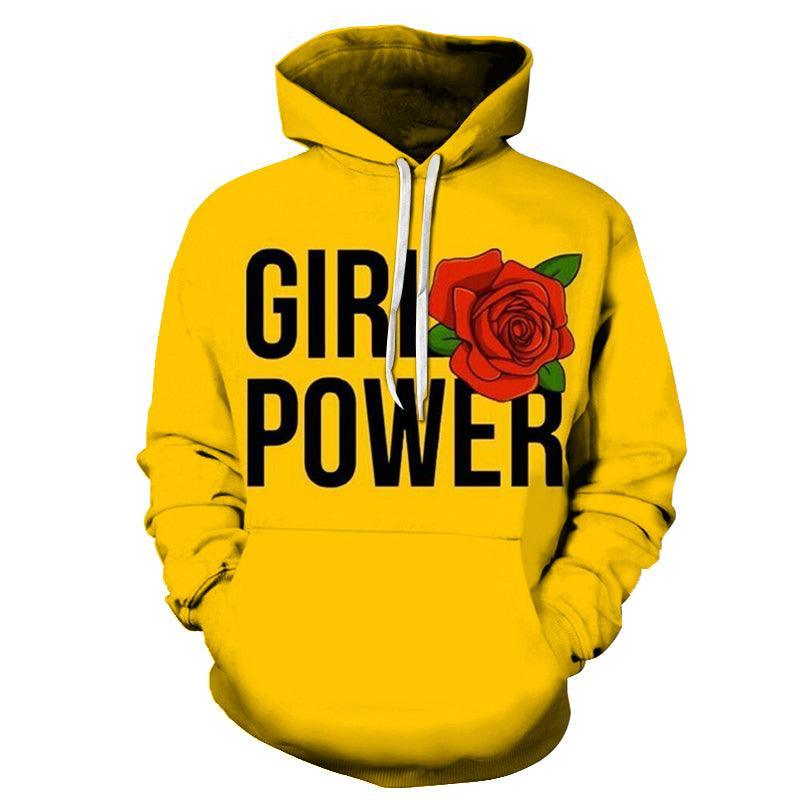 Red Rose Girl Power 3D - Sweatshirt, Hoodie, Pullover-My 3D Hoodie