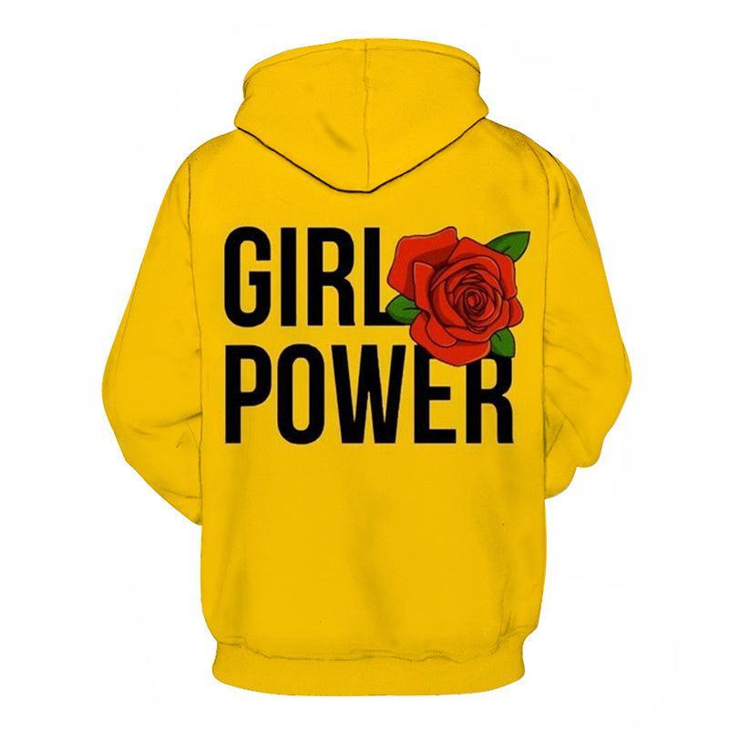Red Rose Girl Power 3D - Sweatshirt, Hoodie, Pullover-My 3D Hoodie