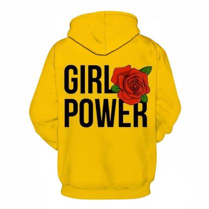 Red Rose Girl Power 3D - Sweatshirt, Hoodie, Pullover-My 3D Hoodie