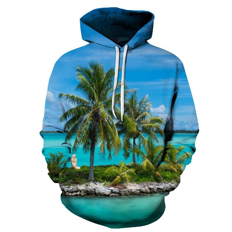 Palm Tree At Hawaii Beach 3D - Sweatshirt, Hoodie, Pullover-My 3D Hoodie